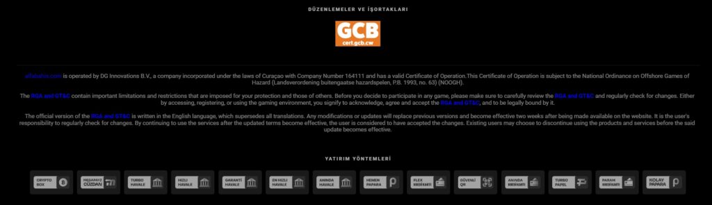 alfabahis lisans bilgileri